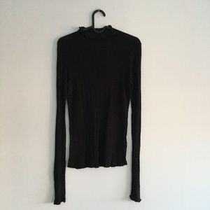 Zara Fine Knit Sweater with Scalloped Hems